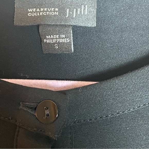 J. Jill Wearever Collection Long Sleeve Button Up Front Tunic Black Small - Picture 6 of 6